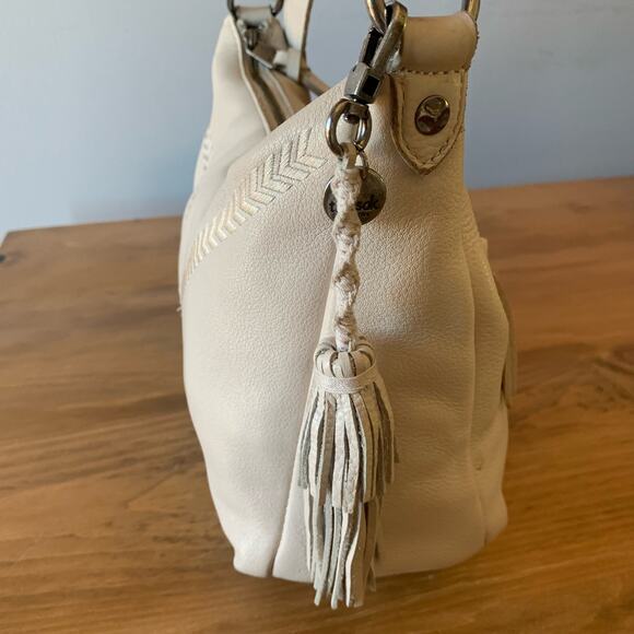 The Sak Collective Kyetra Leather Shoulder Bag Purse Stone Color Hobo - Picture 10 of 15